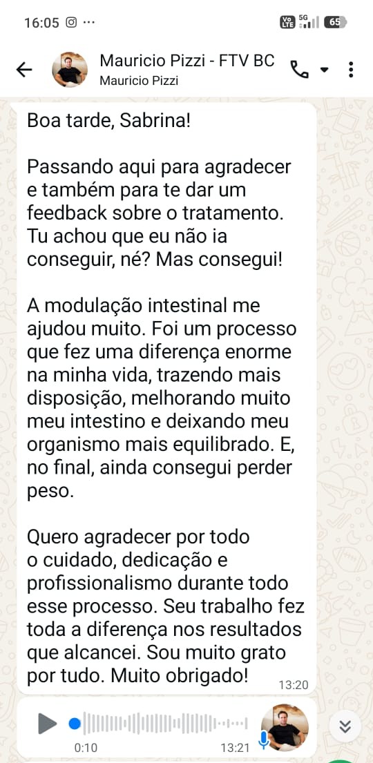 Depoimento de paciente da Dra. Sabrina Tesser